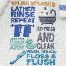 Load image into Gallery viewer, Bath Words Fabric Shower Curtain