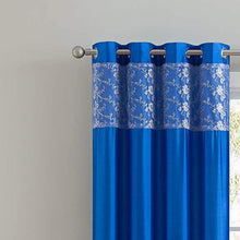 Load image into Gallery viewer, Cody Faux Silk Grommet Panel & Valance with Metallic Embroidered Band