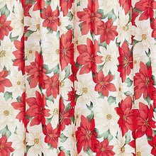 Load image into Gallery viewer, Seasonal Floral Poinsettia Fabric Shower Curtain