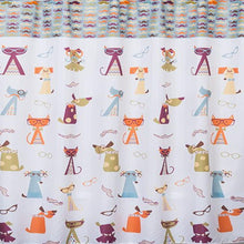 Load image into Gallery viewer, Hipster Paws Fabric Shower Curtain