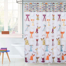 Load image into Gallery viewer, Hipster Paws Fabric Shower Curtain