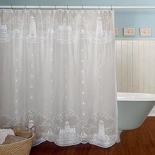 Load image into Gallery viewer, Lighthouse Lace Fabric Shower Curtain