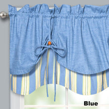 Load image into Gallery viewer, Lisa Stripe Versa‑Tie-Up Rod Pocket Valance