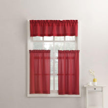 Load image into Gallery viewer, Martine Microfiber 3-Piece Kitchen Curtain Valance and Tiers Set