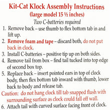 Load image into Gallery viewer, The 15.5" Classic Black Kit-Cat Klock
