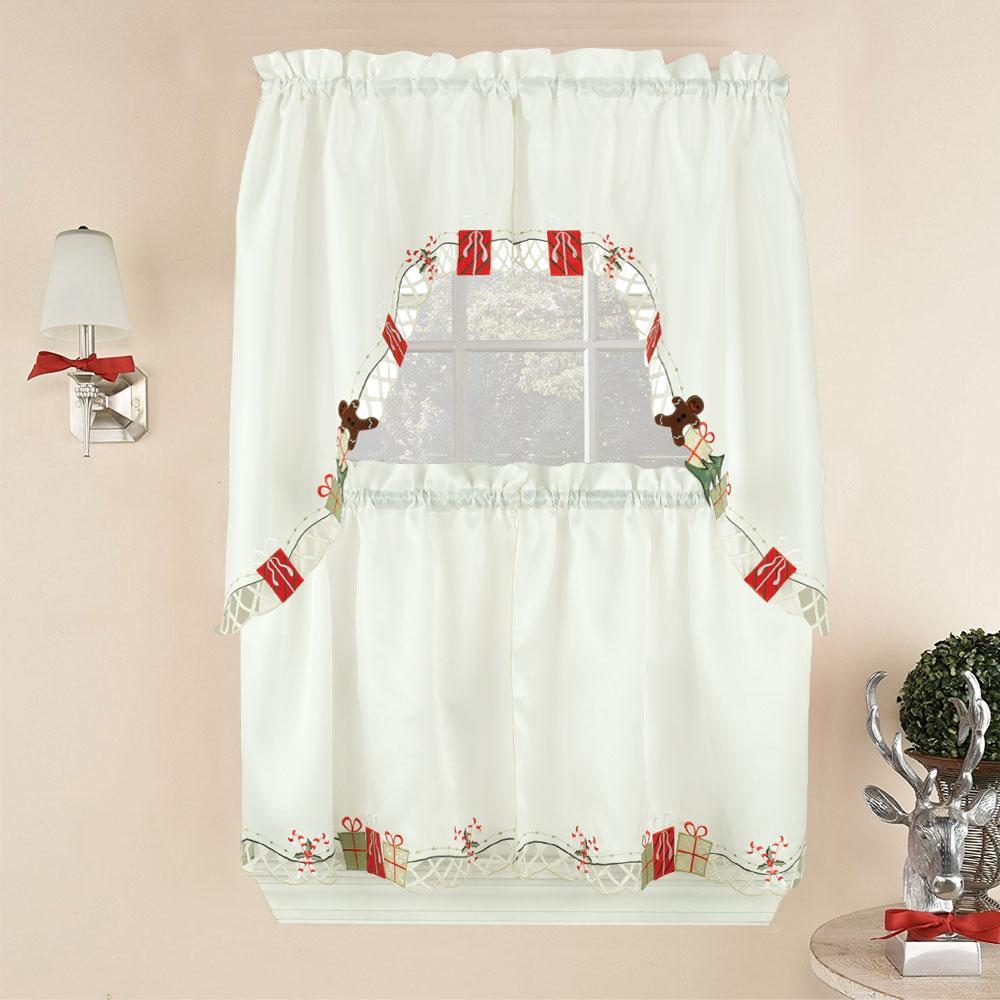 Gifts Embroidery Kitchen Tiers, Swag and Valance