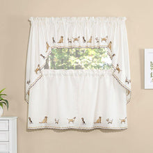Load image into Gallery viewer, Dogs Embroidered Tier, Valance and Swag Curtains
