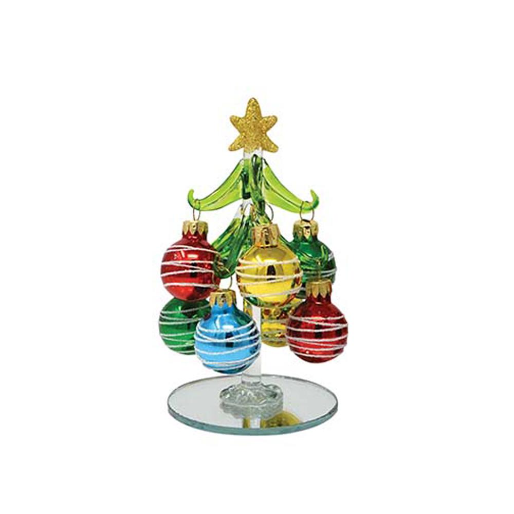 Glass Christmas Tree with 12 Ornaments