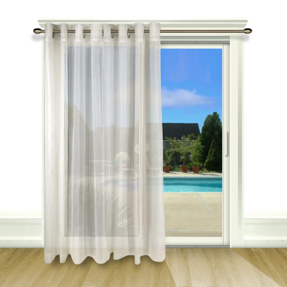 Atlantic Stripe Semi-Sheer Grommet Top Patio Panel
