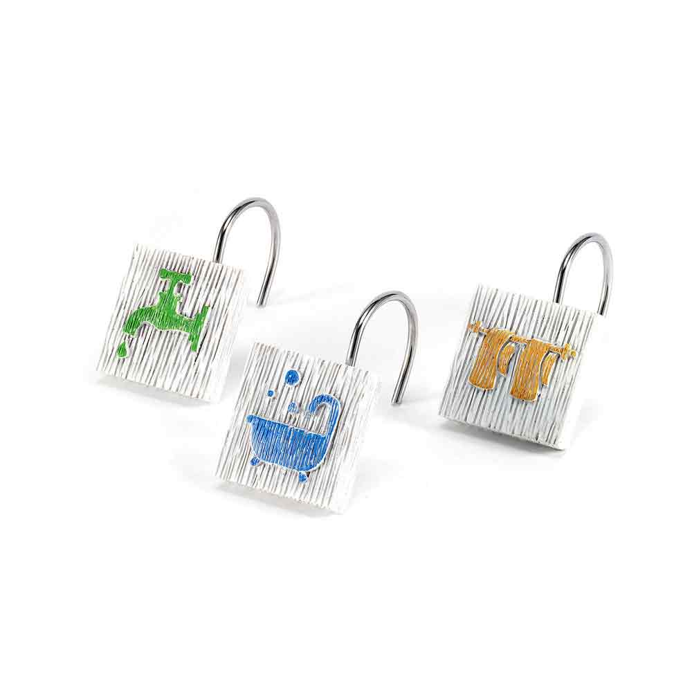 Bath Words Shower Hooks