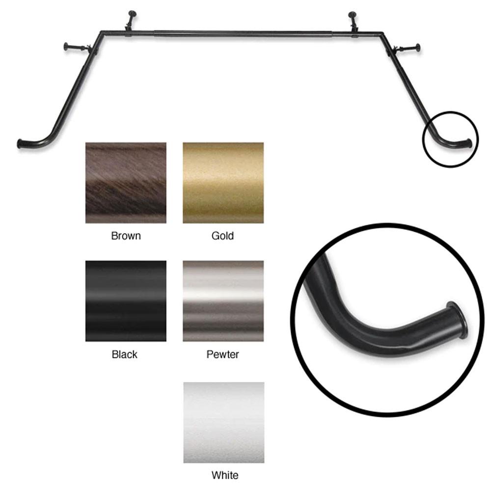 5/8-Inch Diameter Adjustable Bay Window Rod Set