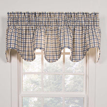Load image into Gallery viewer, Bristol Plaid Two Tone Scalloped Valance
