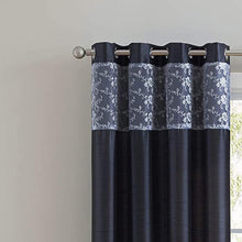 Load image into Gallery viewer, Cody Faux Silk Grommet Panel &amp; Valance with Metallic Embroidered Band
