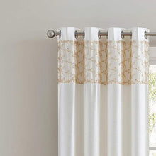 Load image into Gallery viewer, Cody Faux Silk Grommet Panel &amp; Valance with Metallic Embroidered Band
