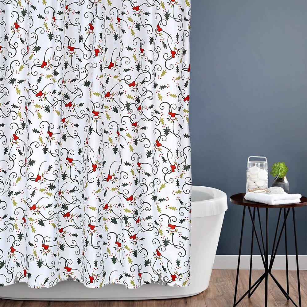 Deck The Halls Fabric Shower Curtain