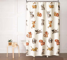 Load image into Gallery viewer, Dogs and Cats Fabric Shower Curtain
