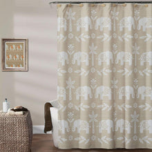 Load image into Gallery viewer, Elephant Walk Fabric Shower Curtain
