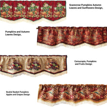 Load image into Gallery viewer, 60&quot;x 15&quot; Fall Tapestry Scalloped Valances
