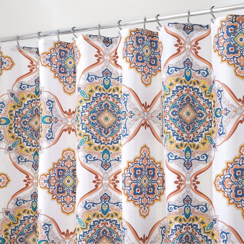 Henna Medallion Fabric Shower Curtain