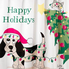 Load image into Gallery viewer, Holiday Mischief Fabric Shower Curtain
