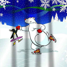 Load image into Gallery viewer, Ice Dancers Fabric Shower Curtain
