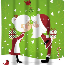Load image into Gallery viewer, Kissing Claus Fabric Shower Curtain
