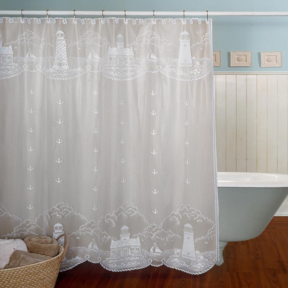 Lighthouse Lace Fabric Shower Curtain