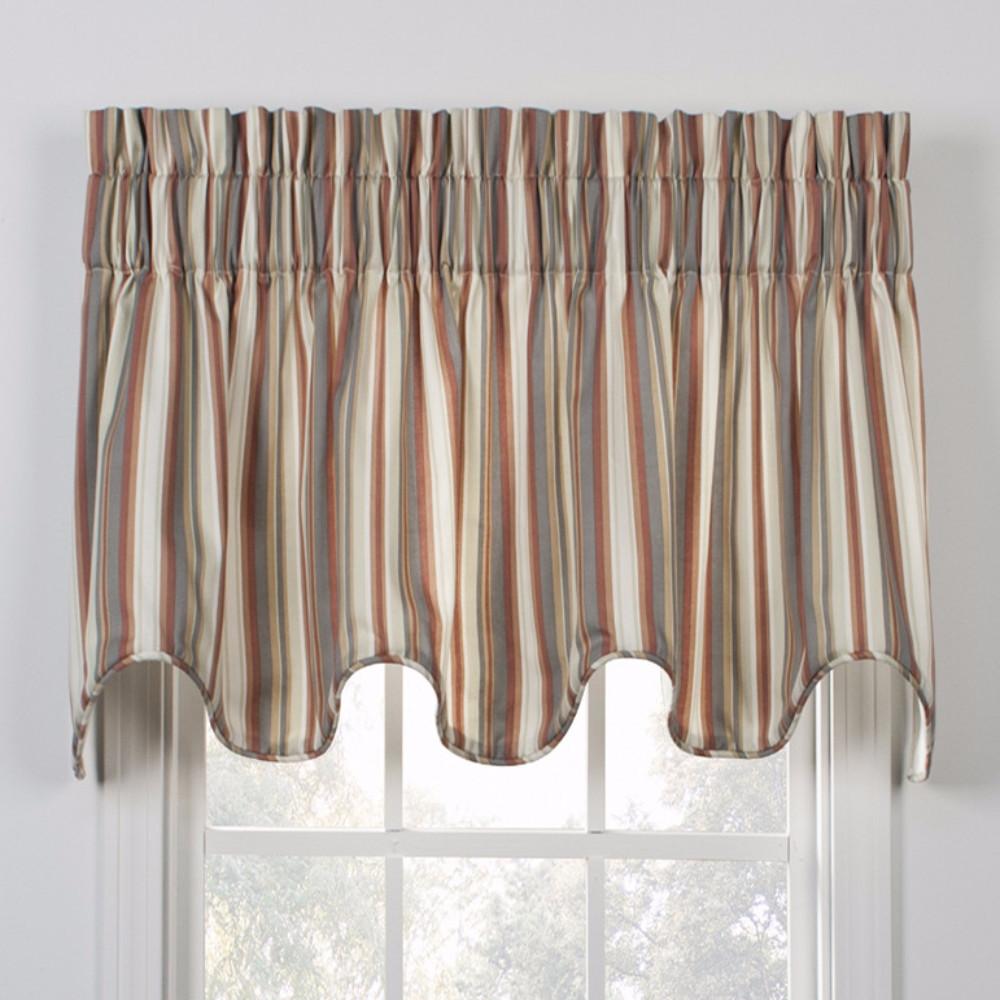 Mason Stripe Lined Scalloped Valance