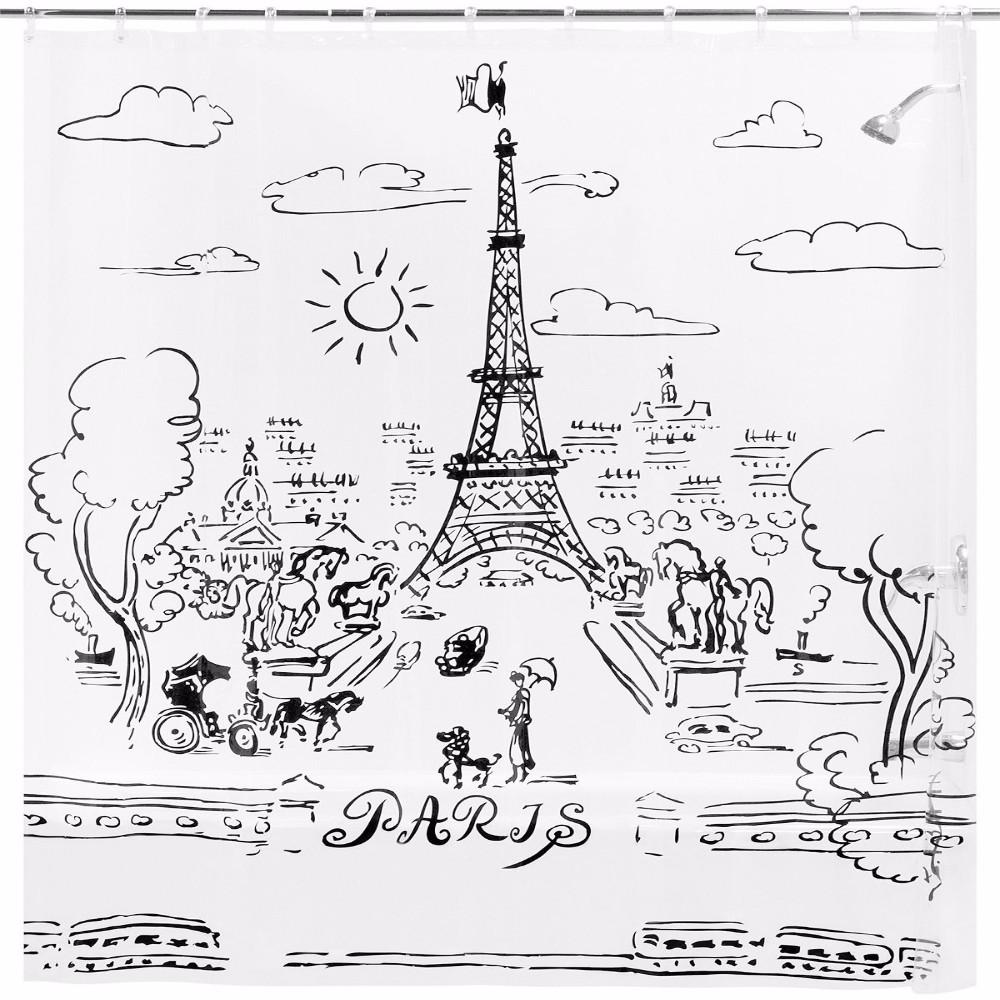 Paris Day Vinyl Shower Curtain