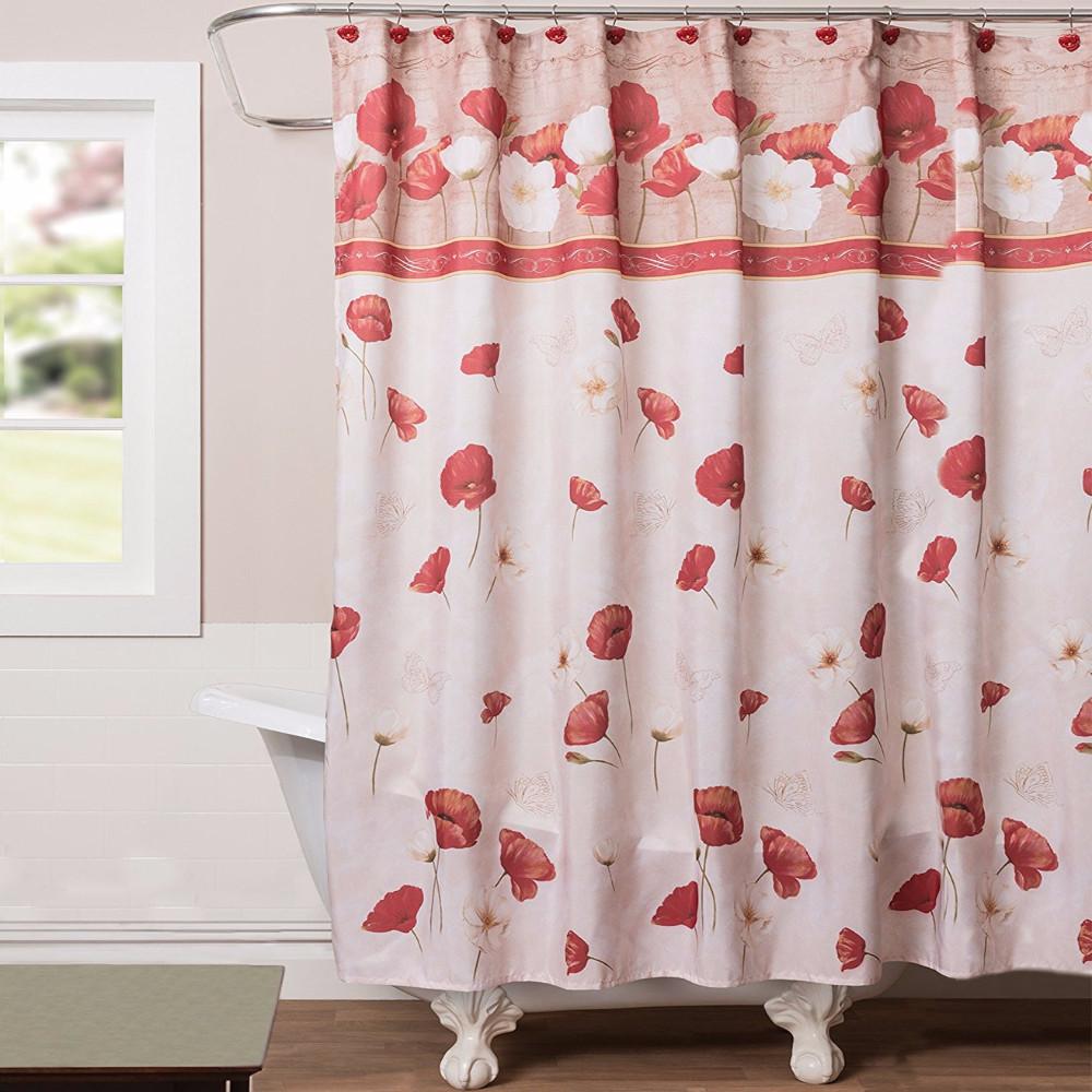 Poppy Field Fabric Shower Curtain