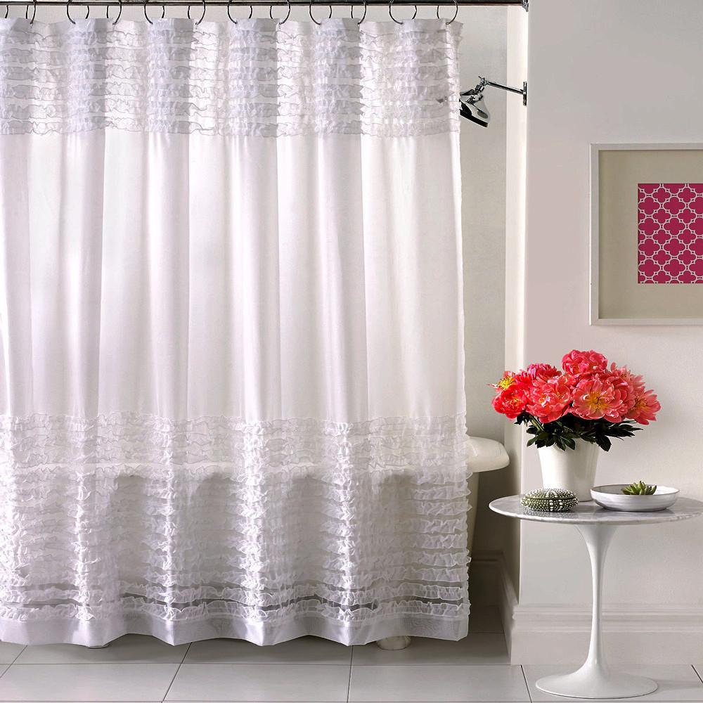 Ruffles Sheer Shower Curtain