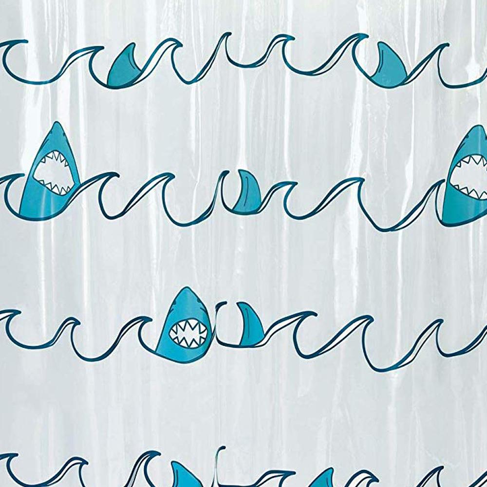 Sharks PEVA Vinyl Shower Curtain