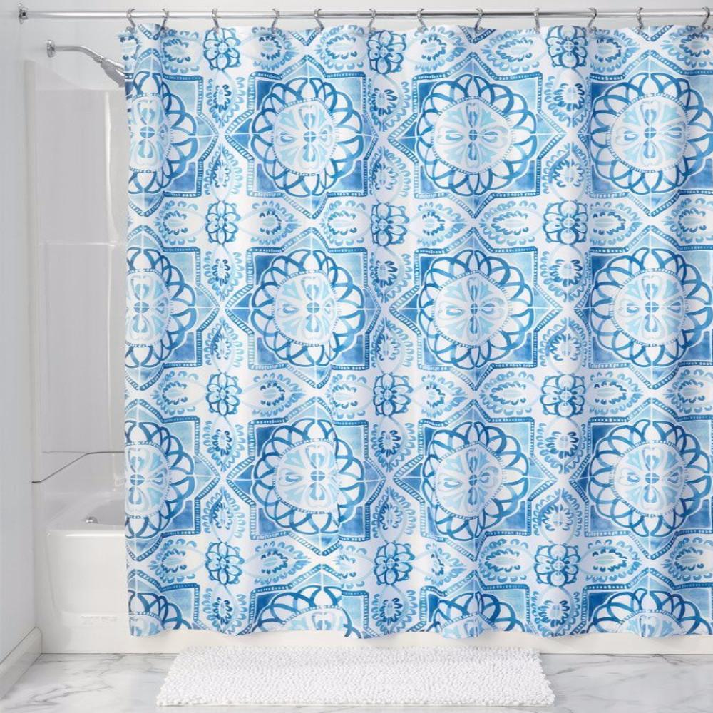 Spanish Tile Fabric Shower Curtain Liner