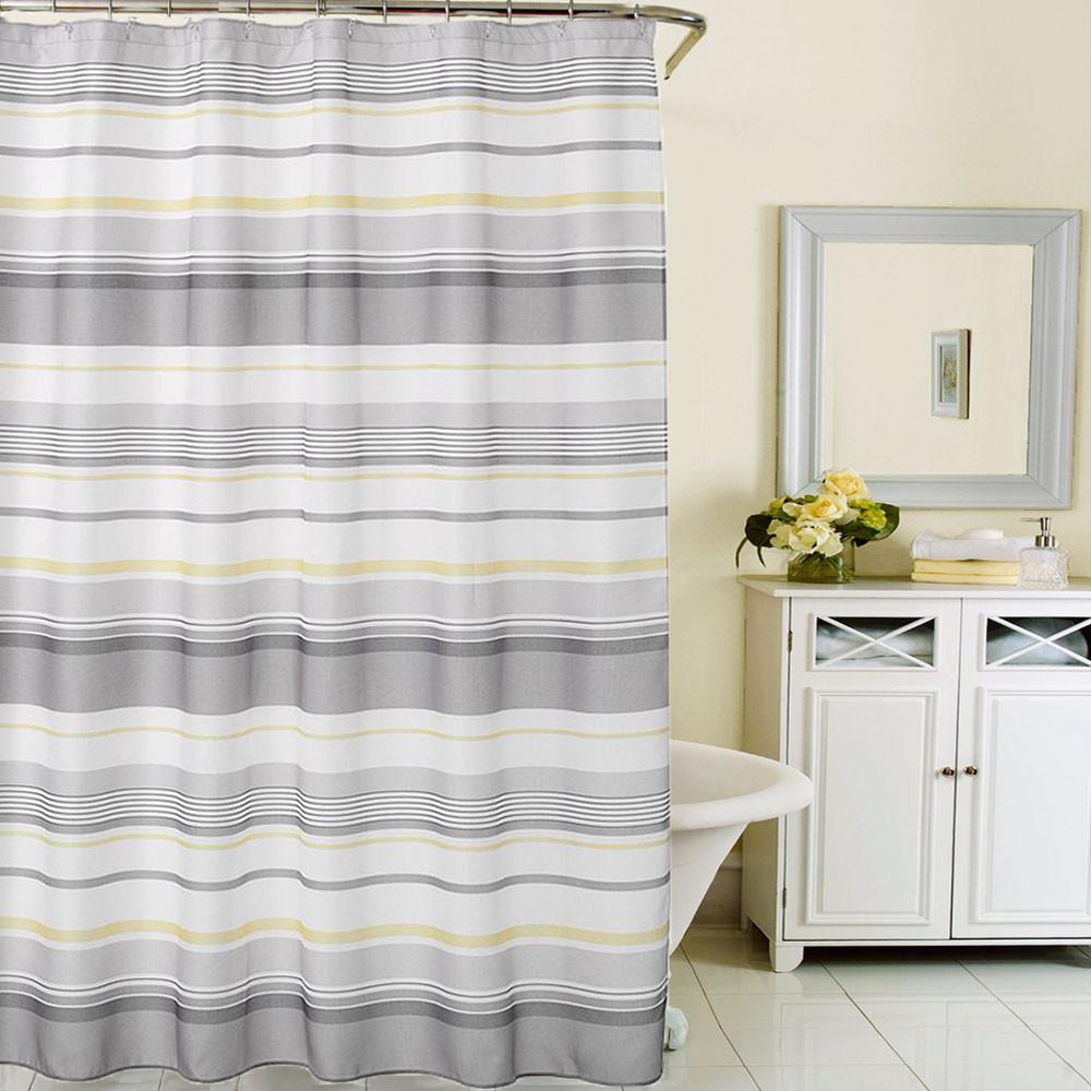 Spring Garden Stripe Fabric Shower Curtain